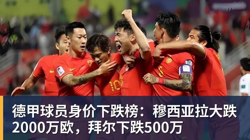 华体会体育德甲球员身价下跌榜：穆西亚拉大跌2000万欧，拜尔下跌500万